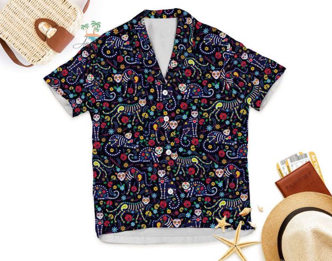 Sugar Cat Dia De Los Muertos Hawaiian Shirt 6