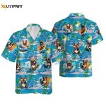 Surfing Bulldog Hawaiian Shirt, Aloha Beach Hawaii Shirt