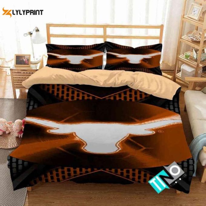 Texas Longhorns Duvet Cover Bedding Set Gift For Fans 2024 Bd867 1