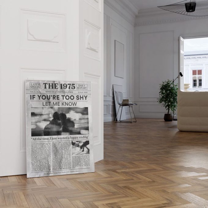 The 1975 Retro Newspaper Poster, If You Are Too Shy Song Lyrics Poster