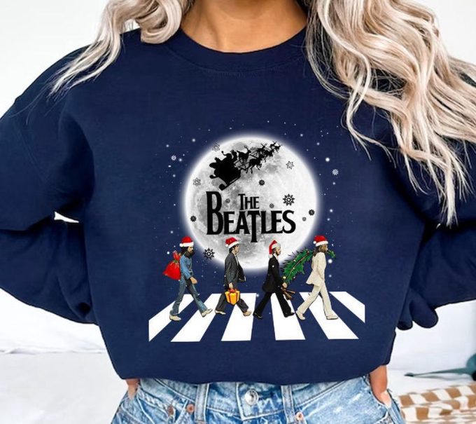 The Beatles Walking Across Abbey Road Christmas T-Shirt, The Beatles Xmas, Music Lover Christmas Gift, Funny Christmas, Sweet Christmas 3