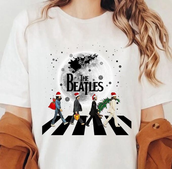 The Beatles Walking Across Abbey Road Christmas T-Shirt, The Beatles Xmas, Music Lover Christmas Gift, Funny Christmas, Sweet Christmas 4