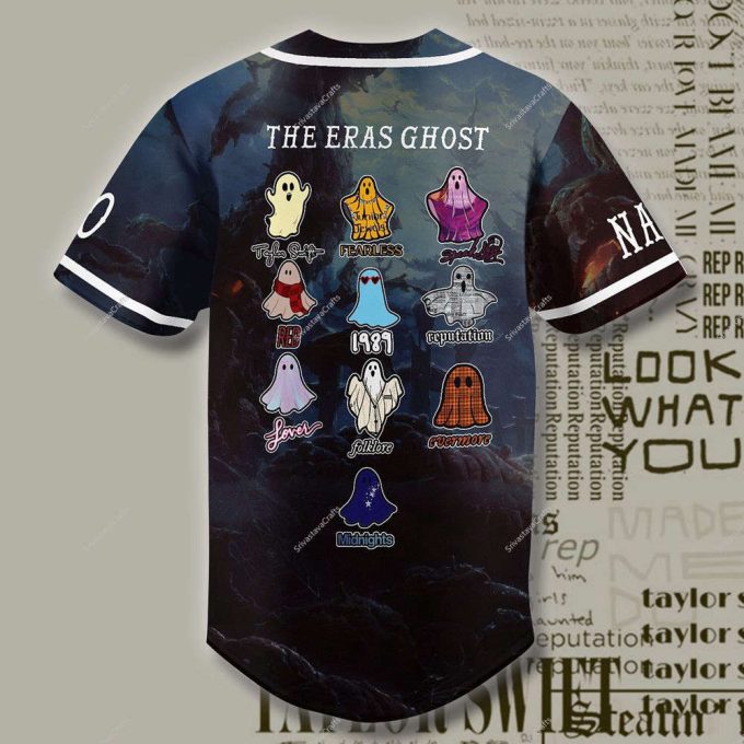 The Eras Tour Halloween Cottage Core Baseball Jersey, Taylor Ghost Eras 3