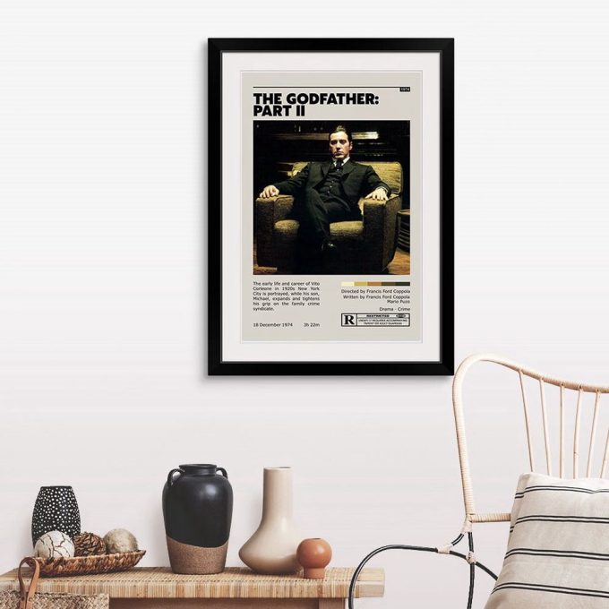 The Godfather Part Ii Retro Movie Poster Print | Minimalist Movie Poster | Retro Vintage Art Print 3