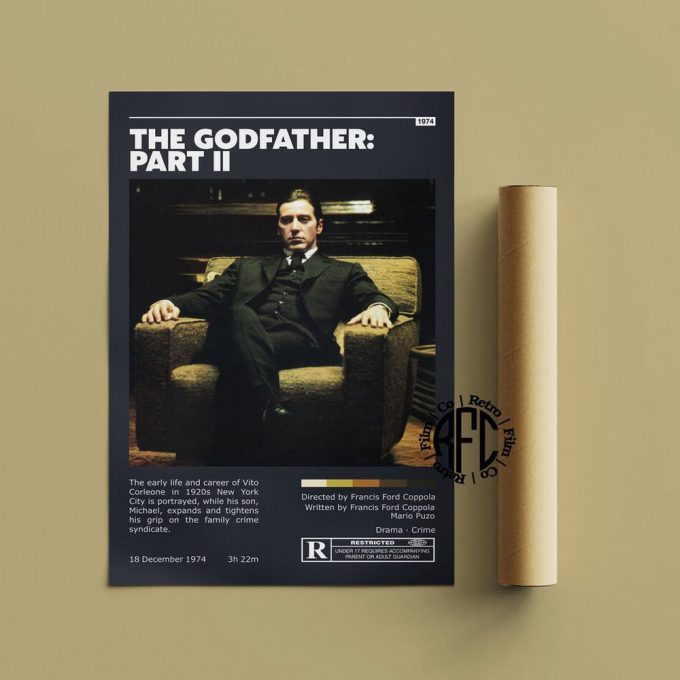 The Godfather Part Ii Retro Movie Poster Print | Minimalist Movie Poster | Retro Vintage Art Print 7