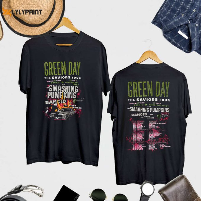The Saviors 2024 Tour T-Shirt Green Day Band Fan Gift Shirt Green Day 90S Vintage Shirt Green Day Band Retro Shirt 1