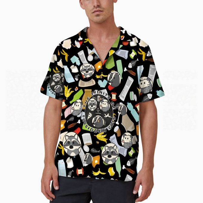 The Trinity Of Forbidden Cats T-Shirt, Raccoon Summer Hawaiian Shirt 4