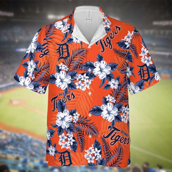 Tigers Baseball Hawaiian Flowers Pattern, Detroit Baseball Hawaiian Shirt For Men Women 2