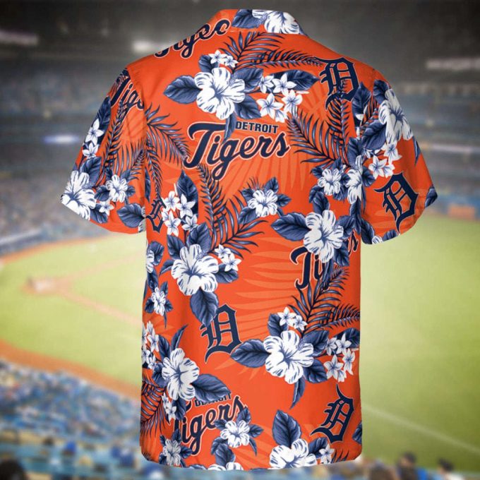 Tigers Baseball Hawaiian Flowers Pattern, Detroit Baseball Hawaiian Shirt For Men Women 3