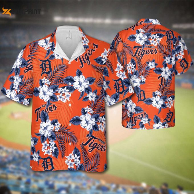 Tigers Baseball Hawaiian Flowers Pattern, Detroit Baseball Hawaiian Shirt For Men Women 1
