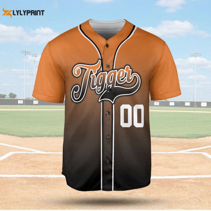 Tigger Black Orange Baseball Jersey Shirt 2
