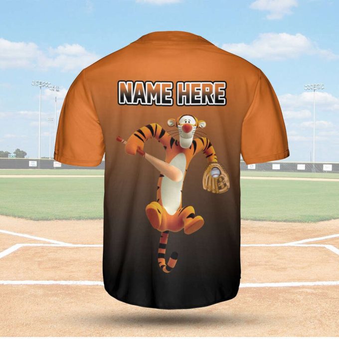 Tigger Black Orange Baseball Jersey Shirt 3