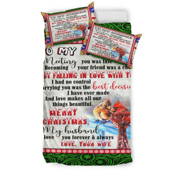 To My Husband Merry Christmas Duvet Cover Bedding Set Bd911 4