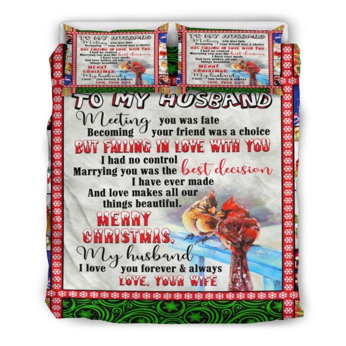 To My Husband Merry Christmas Duvet Cover Bedding Set Bd911 5