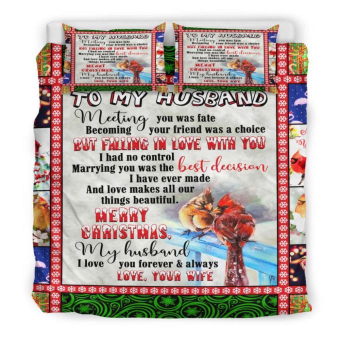 To My Husband Merry Christmas Duvet Cover Bedding Set Bd911 6