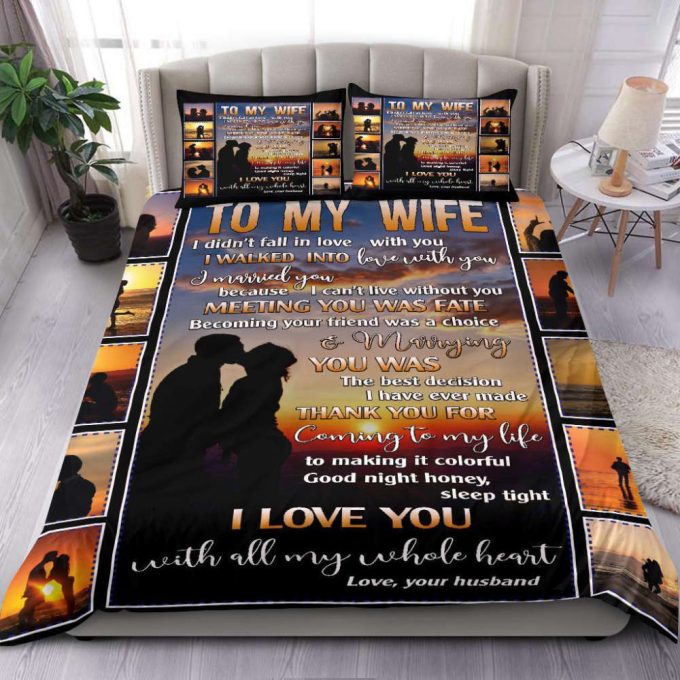 To My Wife Beach Sunset Duvet Cover Bedding Set Gift For Fans 2