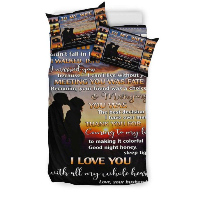 To My Wife Beach Sunset Duvet Cover Bedding Set Gift For Fans 4