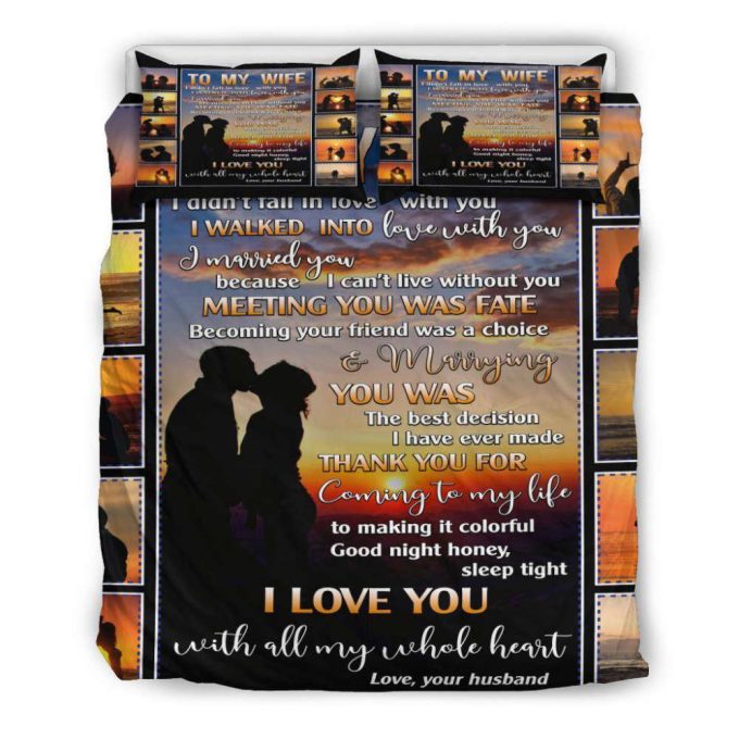 To My Wife Beach Sunset Duvet Cover Bedding Set Gift For Fans 5