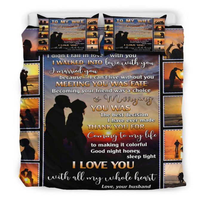 To My Wife Beach Sunset Duvet Cover Bedding Set Gift For Fans 6