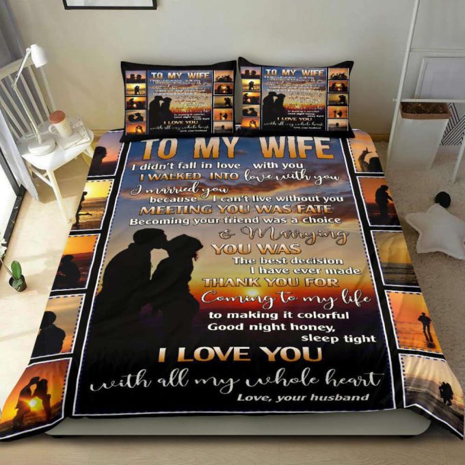 To My Wife Beach Sunset Duvet Cover Bedding Set Gift For Fans 8