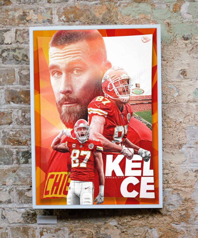 Travis Kelce Poster, K.ansas City Chiefs Poster, K.ansas City Football 87 Kelce Poster 2