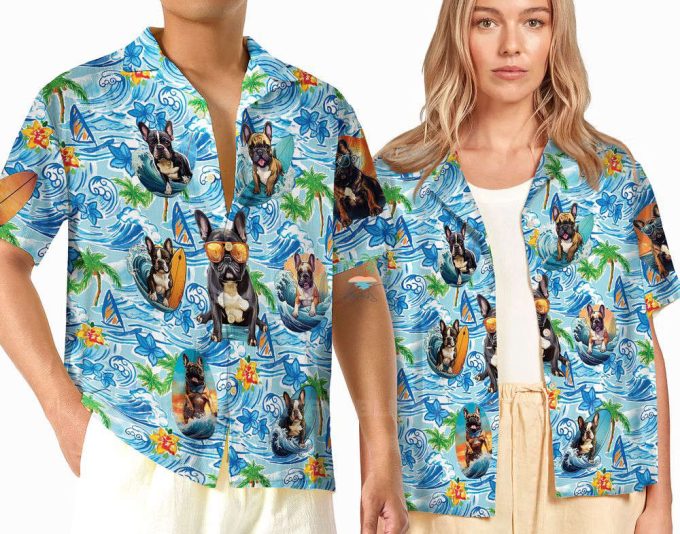 Tropical Flowers Bulldog Hawaiian Shirt 2