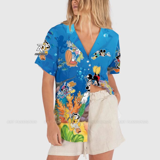 Tropical Mickey Mouse Surf Hawaiian Shirt, Mickey And Friends 3