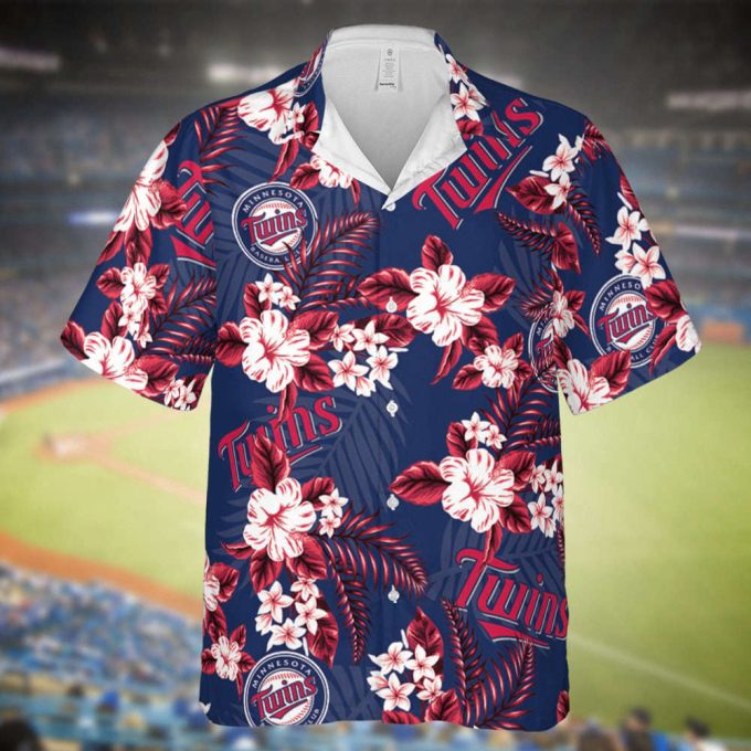 Twins Baseball Hawaiian Flowers Pattern, Minnesota Baseball Hawaiian Shirt For Men Women 2