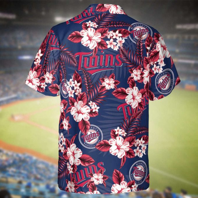 Twins Baseball Hawaiian Flowers Pattern, Minnesota Baseball Hawaiian Shirt For Men Women 3
