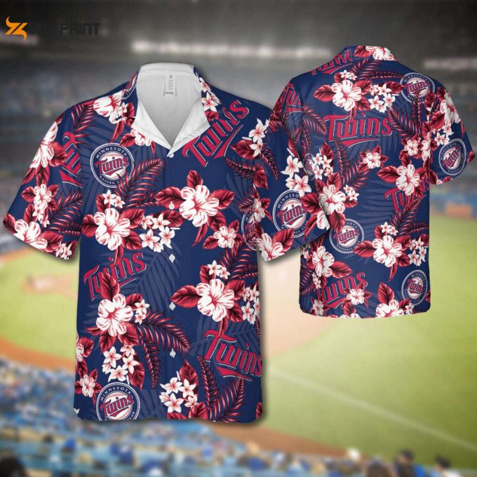 Twins Baseball Hawaiian Flowers Pattern, Minnesota Baseball Hawaiian Shirt For Men Women 1