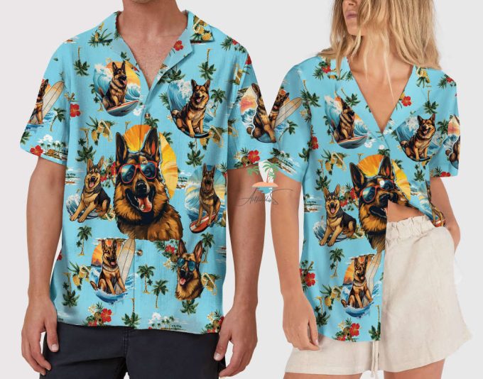 Vacation Teal Hawaiian Shirt, Tropical Hawaii Dog Button Up Shirts 6