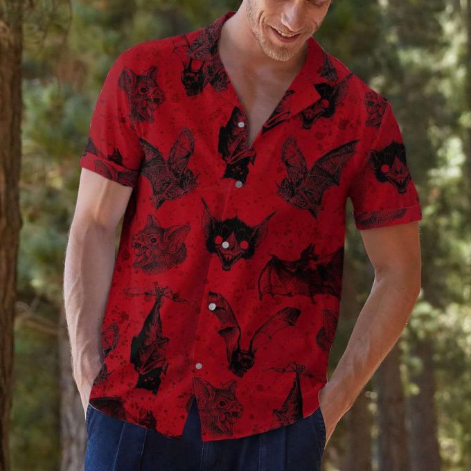 Vampire Bat Hawaiian Shirt, Horror Aloha Shirt 6