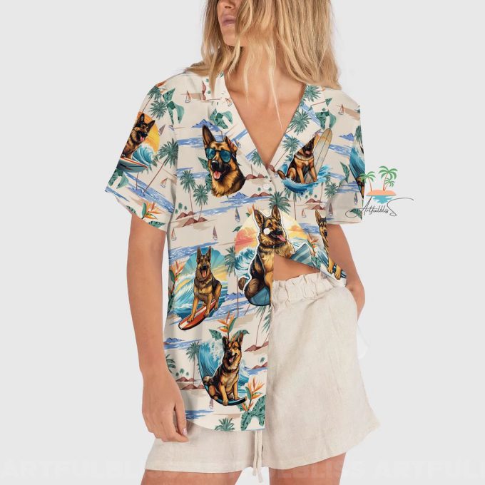 Vintage 90S Beach Hawaiian Shirt, Dog Beach Vacation Hawaii Shirts 3