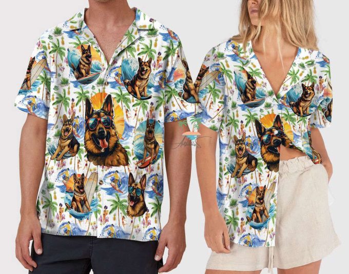 Vintage Beach Time Hawaiian Shirt, Funny Surfing Dog Aloha Shirts 5