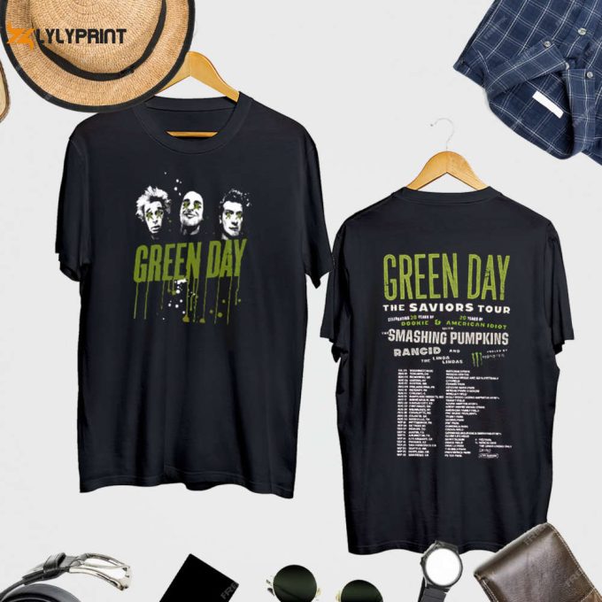 Vintage Green Day The Saviors 2024 Tour T-Shirt Green Day Band Concert T Shirt Green Day Concert Shirt Green Day Fan Shirt 1