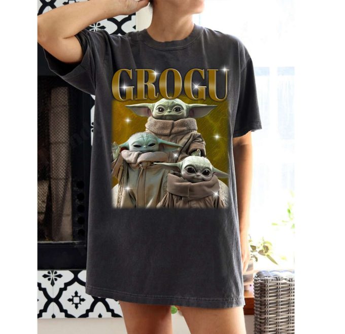 Vintage Grogu T-Shirt Grogu Shirt Grogu Tees Grogu Sweater Fvintage T-Shirt Retro T-Shirt Movie T-Shirt Crewneck Sweatshirt 2