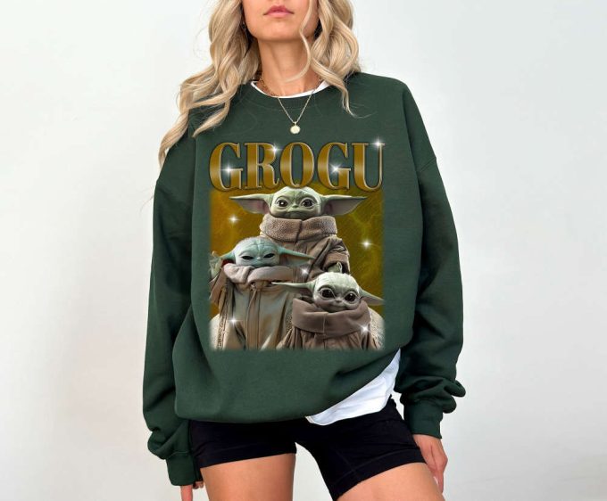 Vintage Grogu T-Shirt Grogu Shirt Grogu Tees Grogu Sweater Fvintage T-Shirt Retro T-Shirt Movie T-Shirt Crewneck Sweatshirt 4