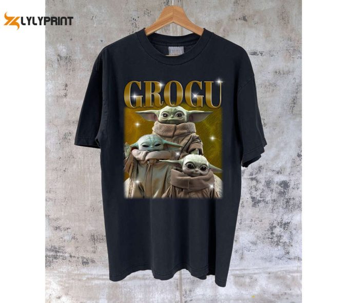 Vintage Grogu T-Shirt Grogu Shirt Grogu Tees Grogu Sweater Fvintage T-Shirt Retro T-Shirt Movie T-Shirt Crewneck Sweatshirt 1