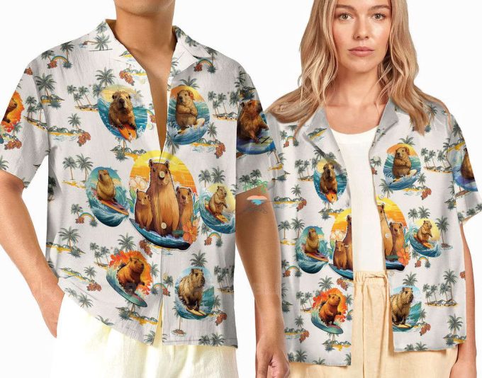 Vintage Meme Capybara Hawaiian Shirt, Cute Capybara Hawaii Shirt 2