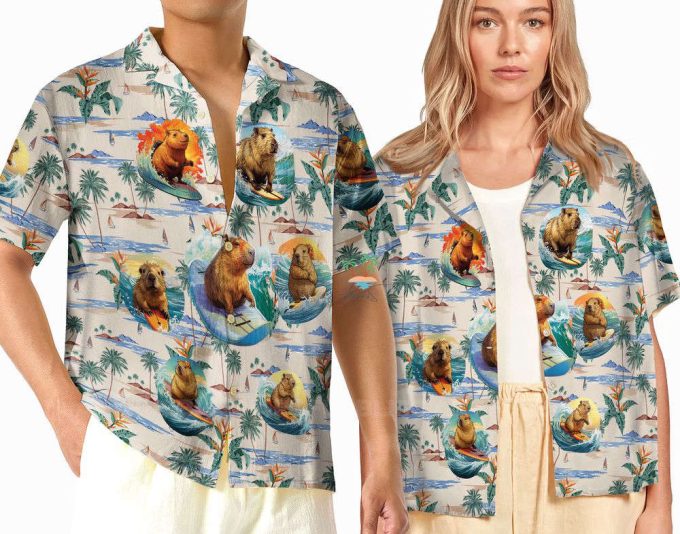 Vintage Vacation Capybara Hawaiian Shirt 2