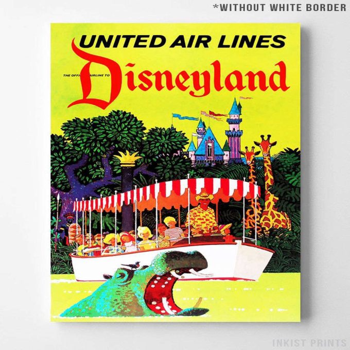 Vintage Walt Disney, Disneyland Poster, United Air Lines, Fantasyland 2