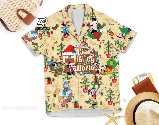 Walt Disney World Christmas Hawaiian Shirt, Mickey Minnie D 4