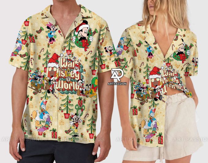 Walt Disney World Christmas Hawaiian Shirt, Mickey Minnie D 5