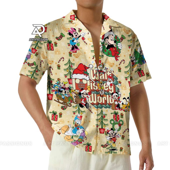 Walt Disney World Christmas Hawaiian Shirt, Mickey Minnie D 6