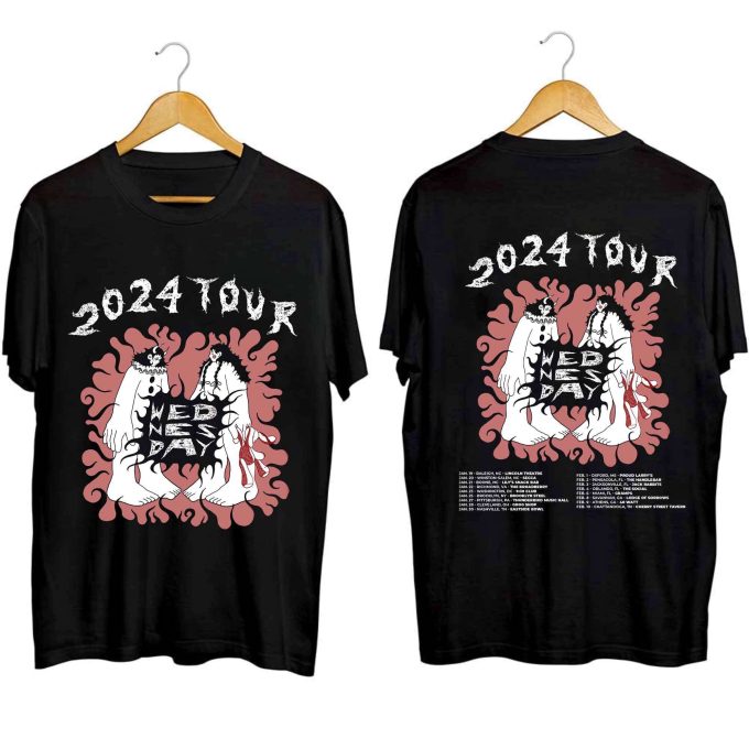 Wednesday East Coast Tour 2024 Shirt, Wednesday Band Fan Shirt, Wednesday 2024 Concert Shirt, East Coast Concert 2024 Shirt 2