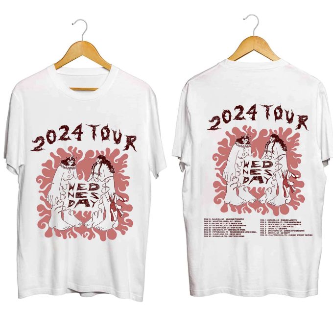 Wednesday East Coast Tour 2024 Shirt, Wednesday Band Fan Shirt, Wednesday 2024 Concert Shirt, East Coast Concert 2024 Shirt 1
