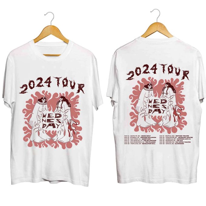 Wednesday West Coast Tour 2024 Shirt, Wednesday Band Fan Shirt, Wednesday 2024 Concert Shirt, West Coast Concert 2024 Shirt 2