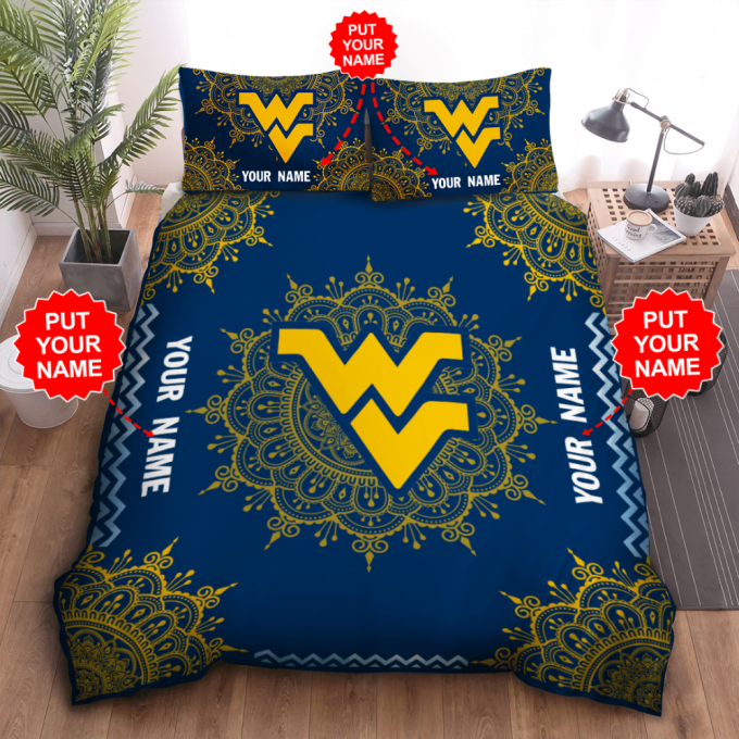 Shop The West Virginia Mountaineers Duvet Cover Bedding Set - Perfect Gift For Fans Bd886 2