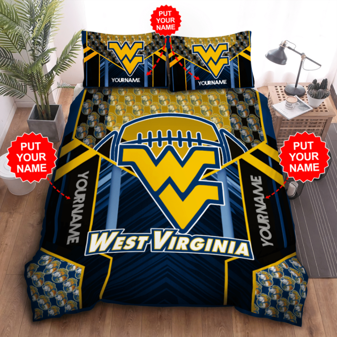 Shop The West Virginia Mountaineers Duvet Cover Bedding Set - Perfect Gift For Fans! Bd888 2