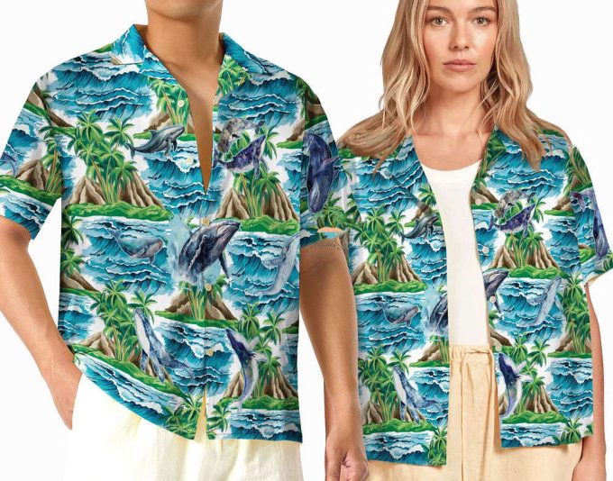 Whale Hawaiian Shirt, Beach Animal Lover Hawaii Shirt 2